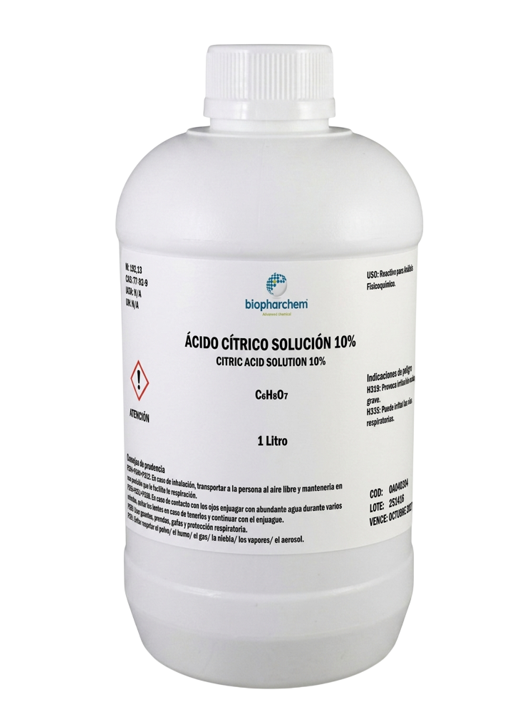 ÁCIDO CÍTRICO 10% SOLUCIÓN