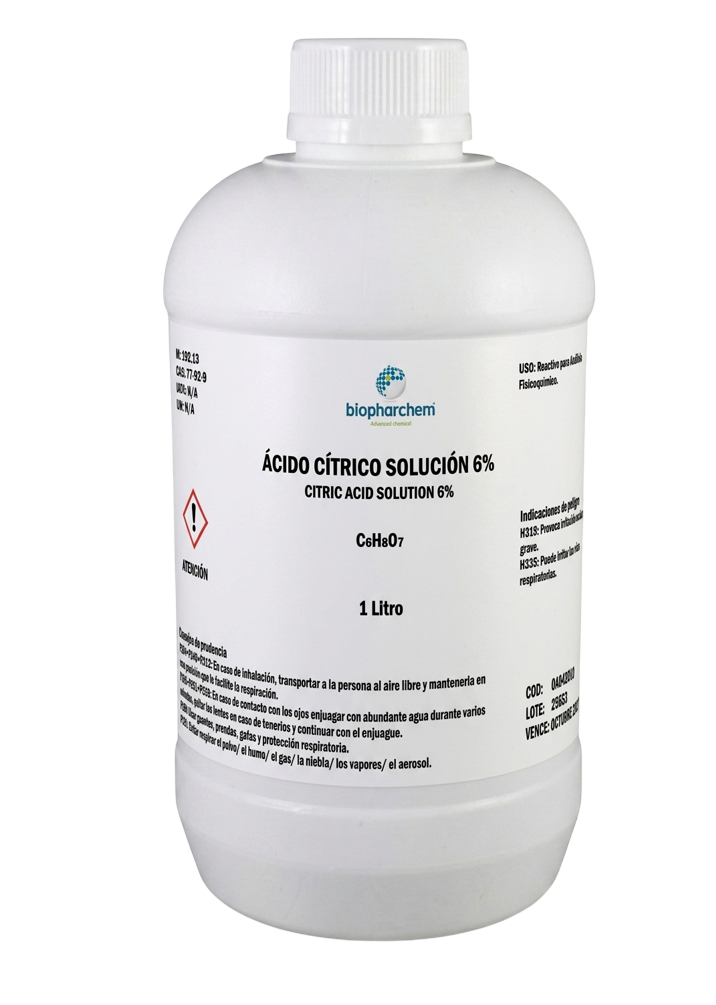 ÁCIDO CÍTRICO 6% SOLUCIÓN